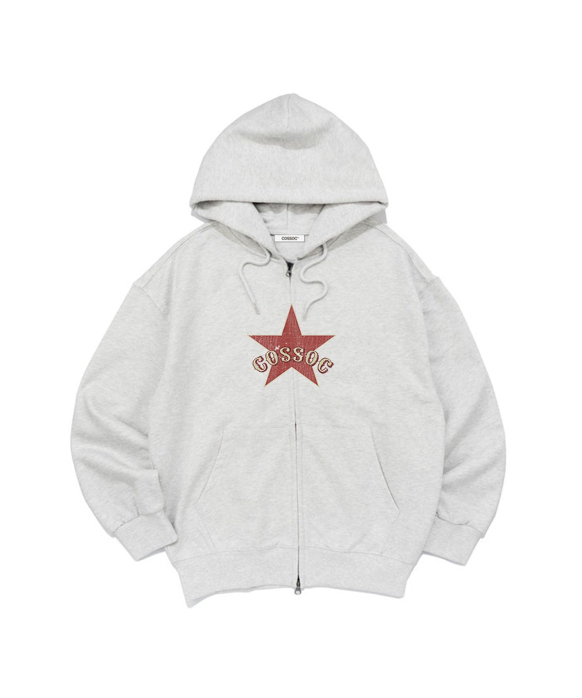 코소(COSO) 스타 코소 후드 투웨이 집업 (LIGHT GREY)