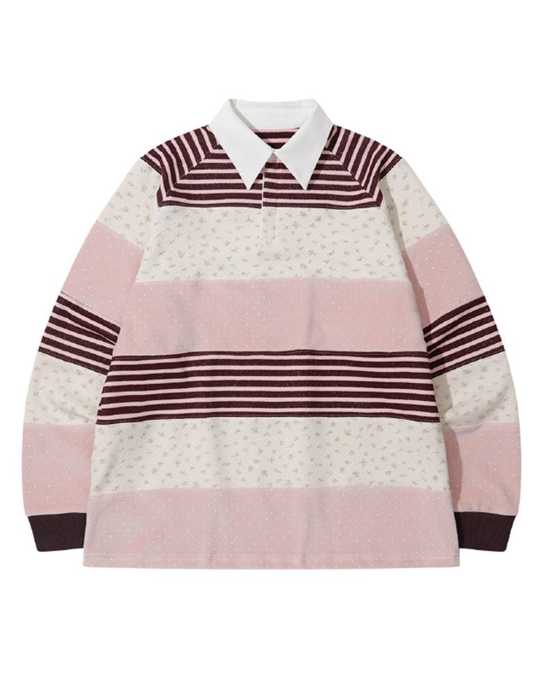 STRIPE PATCHWORK PK LONG SLEEVE (PINK)