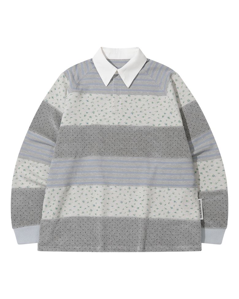 STRIPE PATCHWORK PK LONG SLEEVE (GREY)