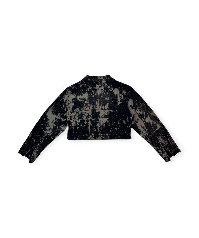 Addicted Wash Crop Denim Jacket (Black)