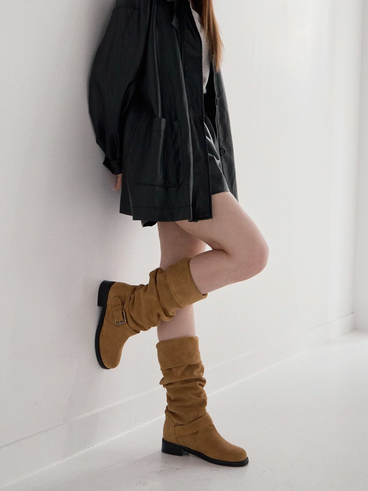 쥬다르(JEU DART) slouchy long boots camel