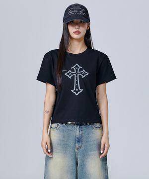 TICK CROSS 우먼 크롭 반팔(SACAWA-0007)