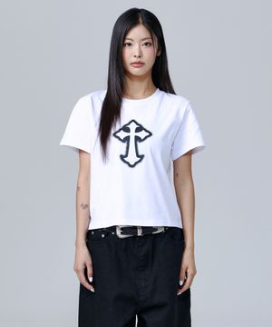 CROSS SPRAY 우먼 크롭 반팔(SACAWA-0008)