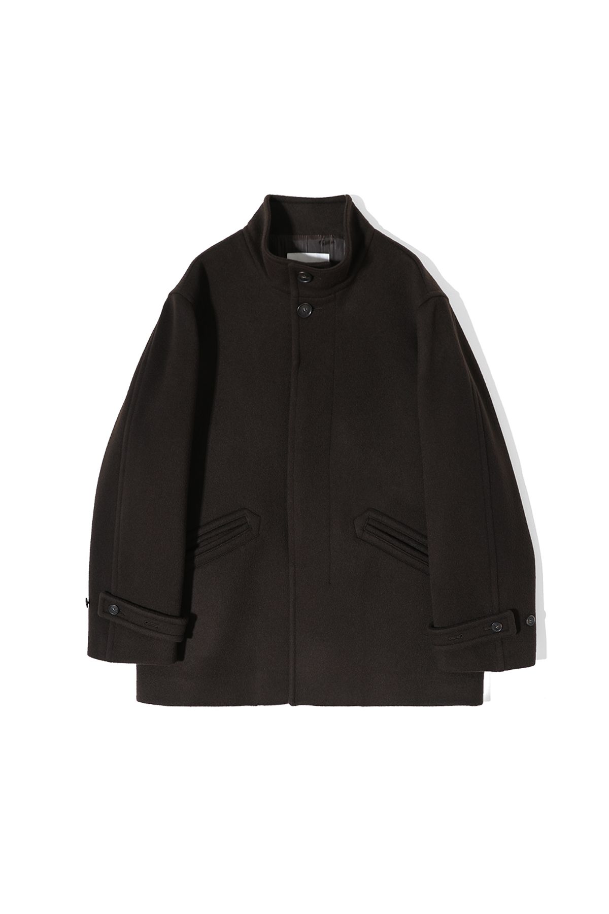 홀리선(HORLISUN) Baron Wool Half Coat Dark Brown