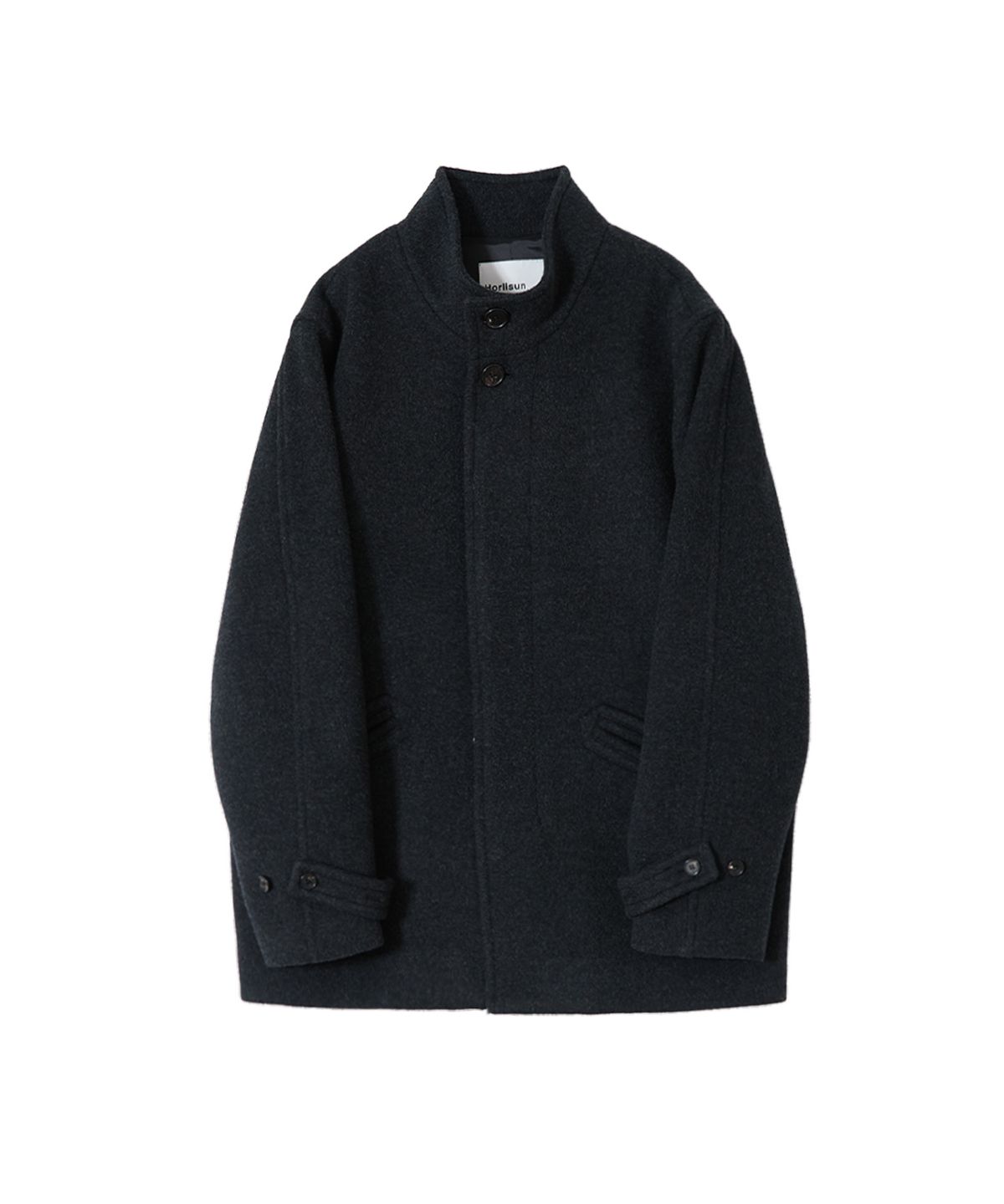 홀리선(HORLISUN) Baron Wool Half Coat Dark Navy