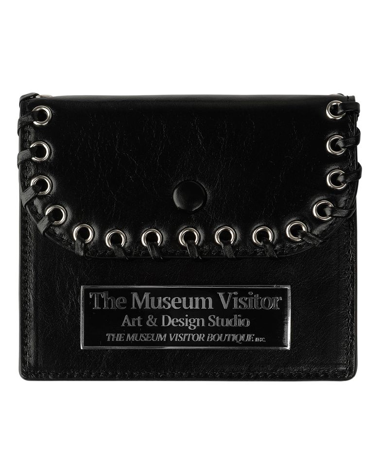 METAL LOGO LACE-UP CARD WALLET (BLACK)