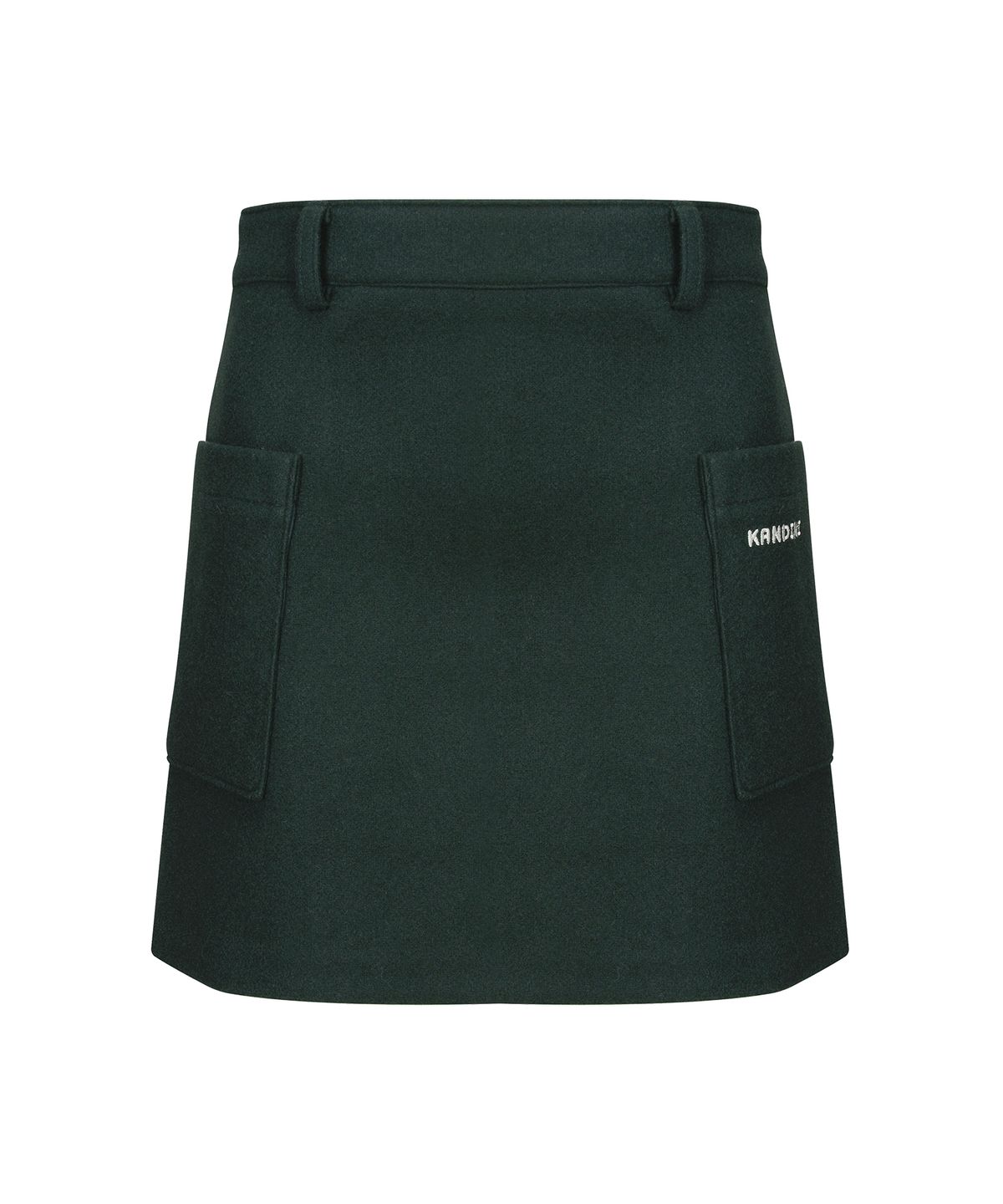 칸디니(KANDINI) 딥그린 울터치 포켓 스커트