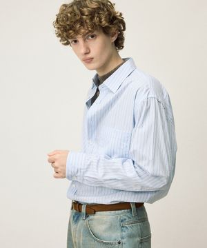 씬 스트라이프 셔츠 블루 IESH5F005B2