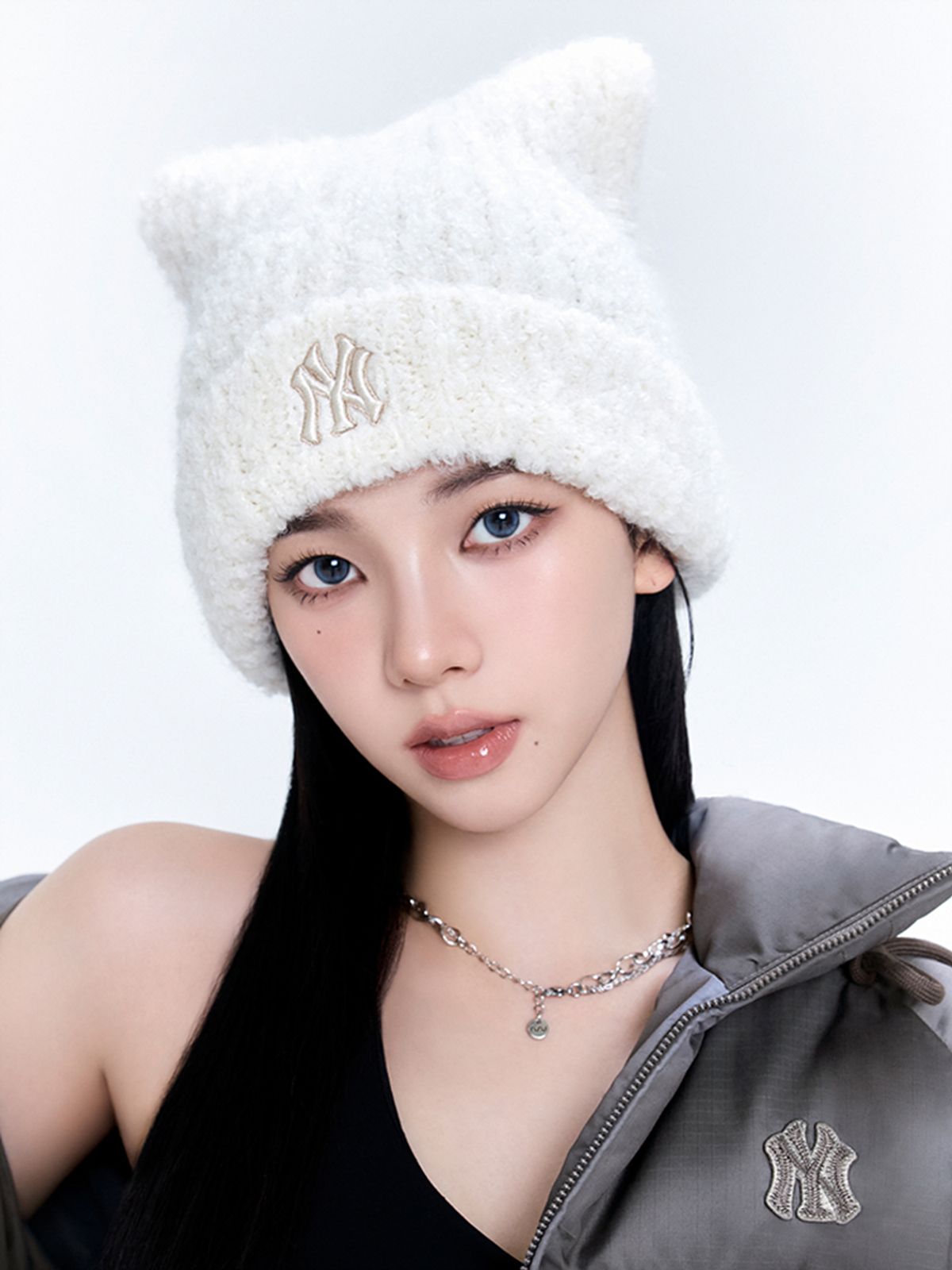엠엘비(MLB) 플러시 미야옹 비니 NY (Cream)