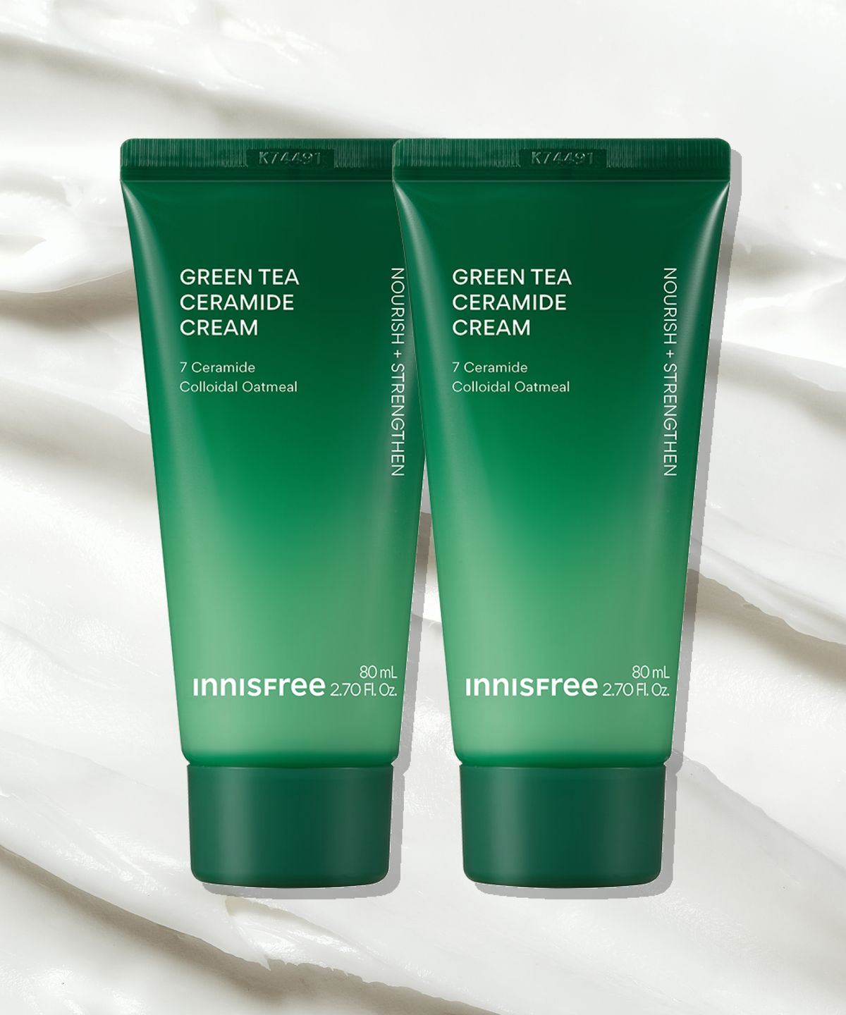 이니스프리(INNISFREE) 그린티 세라마이드 크림 (튜브) 80mL 2개