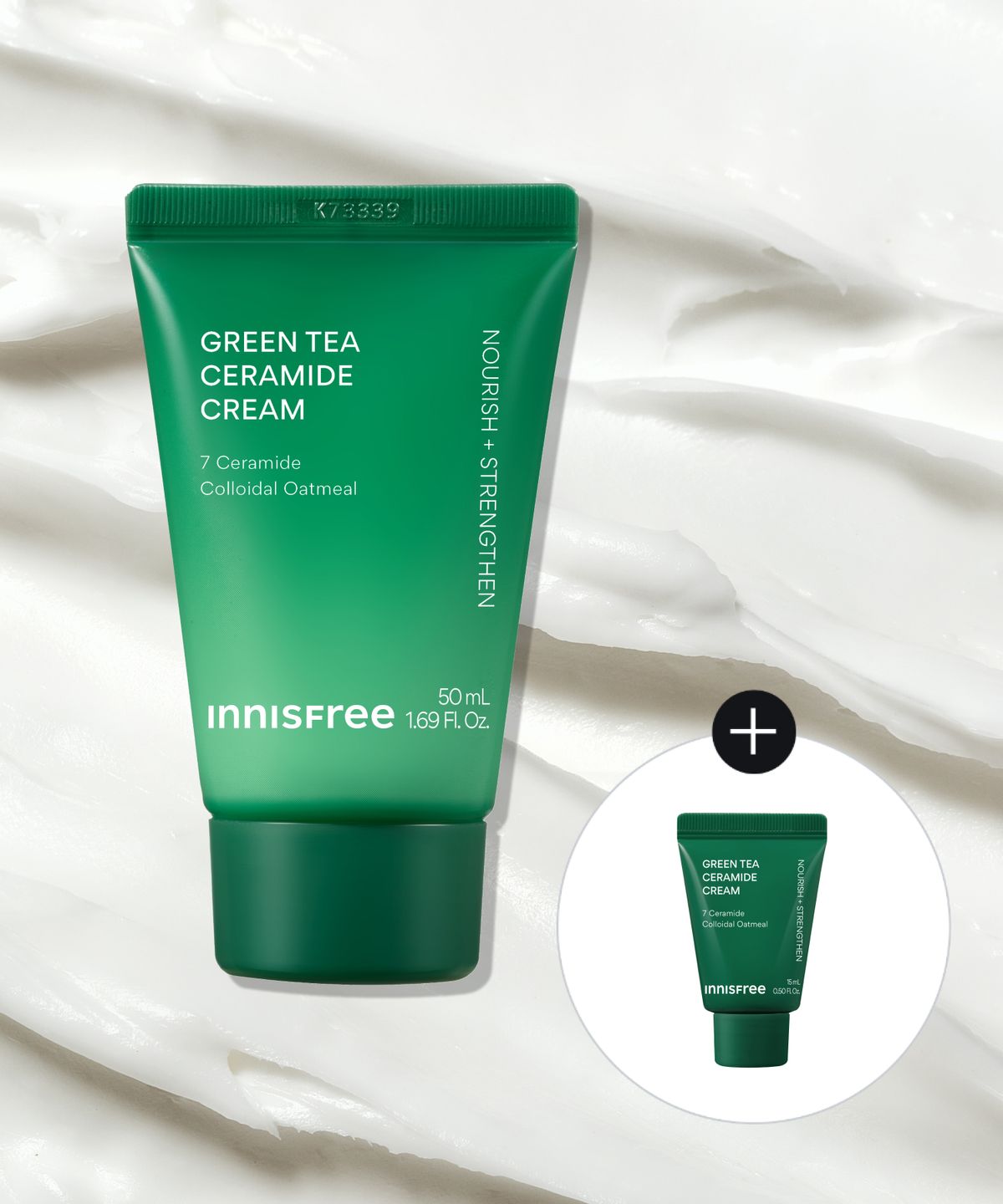 이니스프리(INNISFREE) [사은품 증정] 그린티 세라마이드 크림 (튜브) 50mL + 15mL 1개