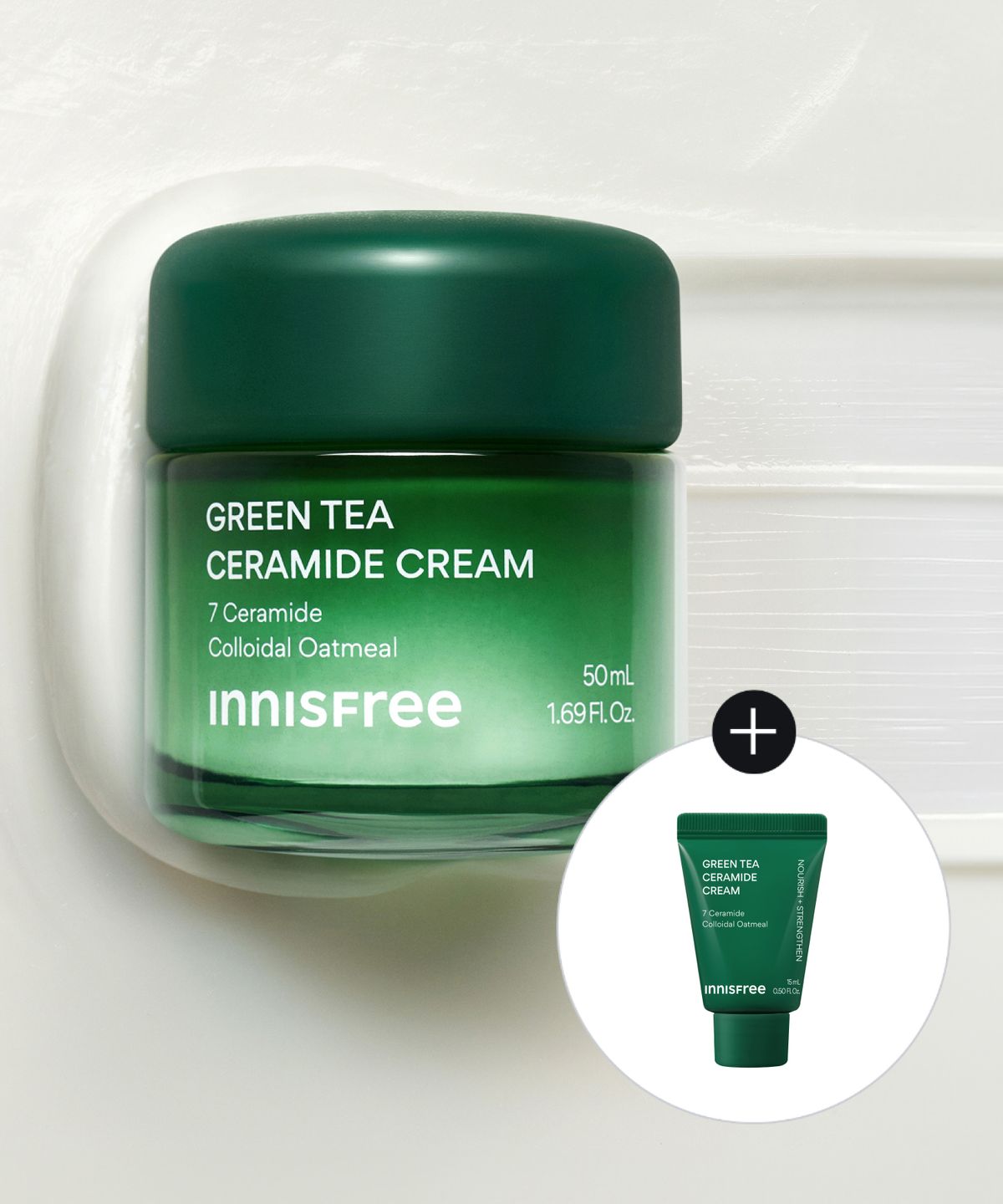 이니스프리(INNISFREE) [사은품 증정] 그린티 세라마이드 크림 50mL + 15mL 1개