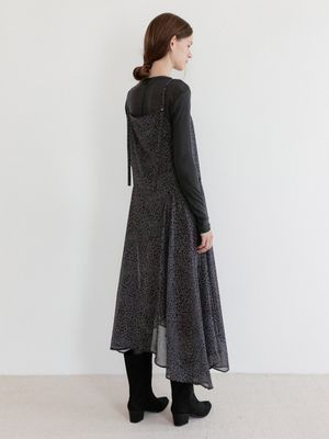 Stripe Leopard Mix Slip Dress SW5AO310-13