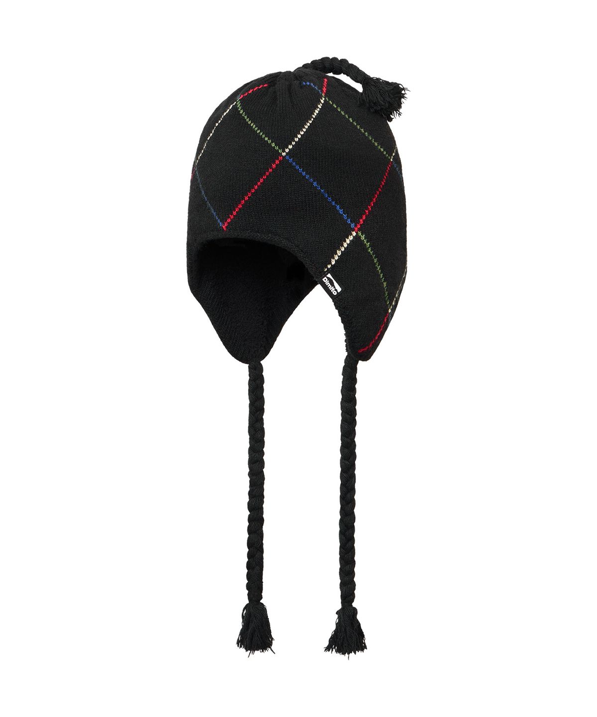 디미토(DIMITO) LINED ARGYLE EAR FLAP BEANIE BLACK
