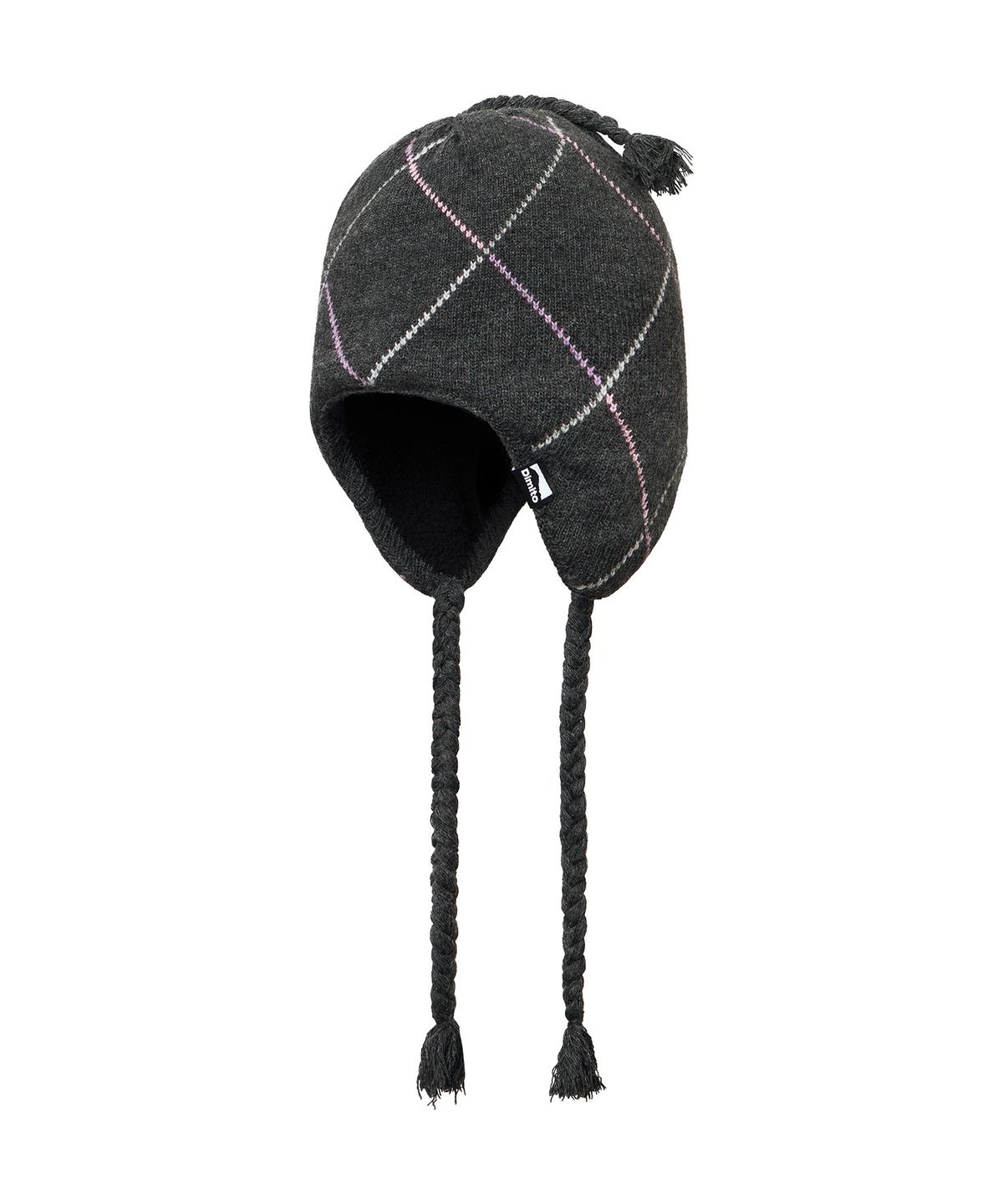 디미토(DIMITO) LINED ARGYLE EAR FLAP BEANIE DEEP GREY
