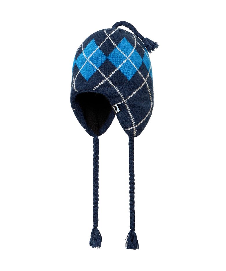 BASIC ARGYLE EAR FLAP BEANIE GLACIER
