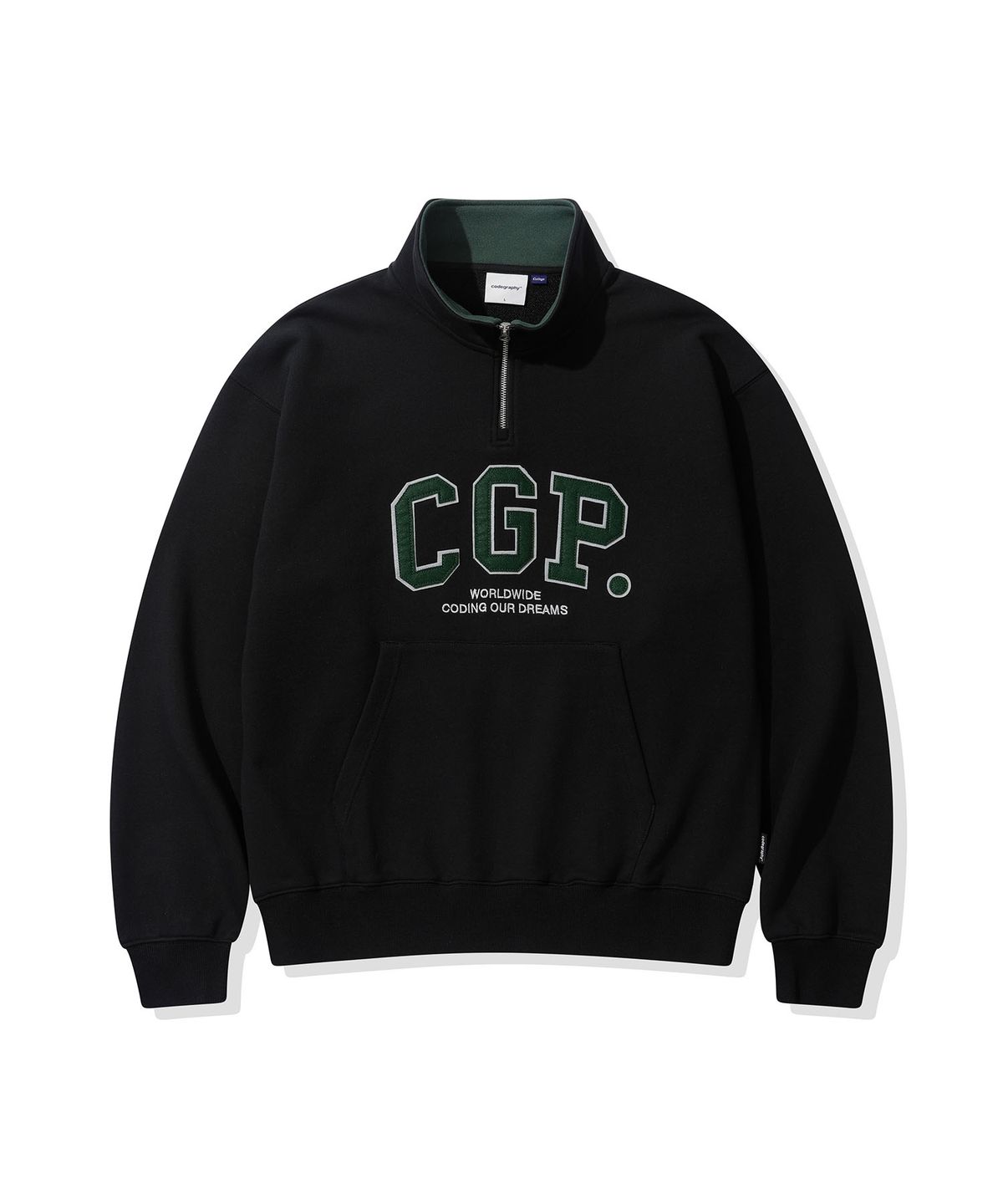 코드그라피(CGP) CGP 아치 로고 하프 집업_블랙