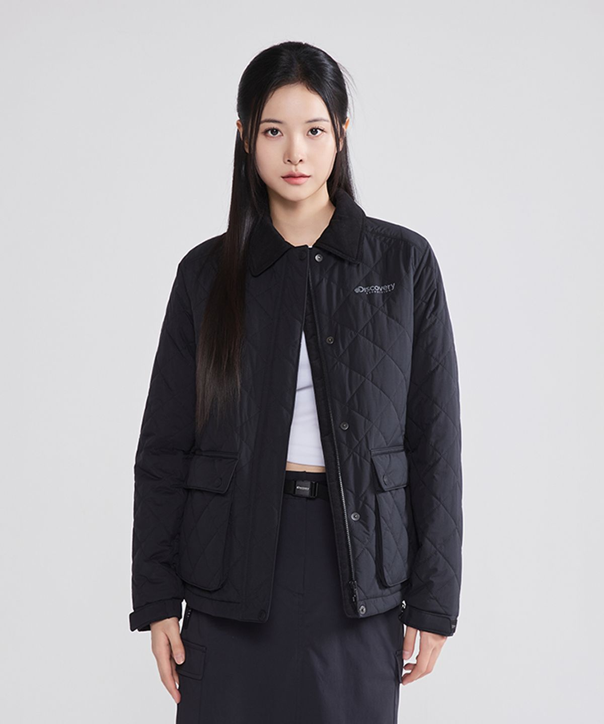 디스커버리 익스페디션(DISCOVERY EXPEDITION) 여성 퀼팅 사파리 워크 자켓 (BLACK)
