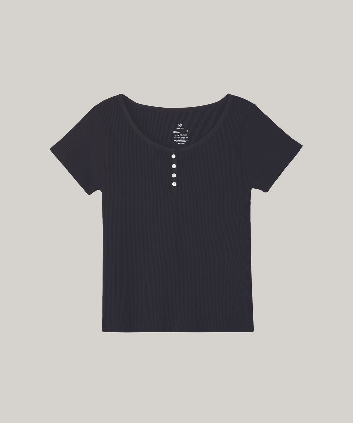 포에트서울(POETSEOUL) u neck button t-shirts_black