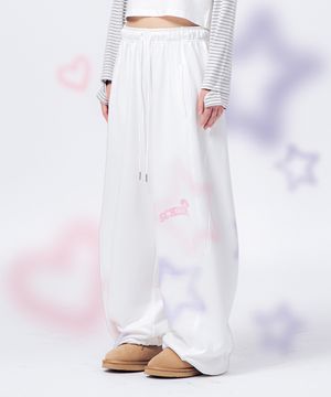 SANRIO CHARACTERS TAGGING SWEAT PANTS IVORY