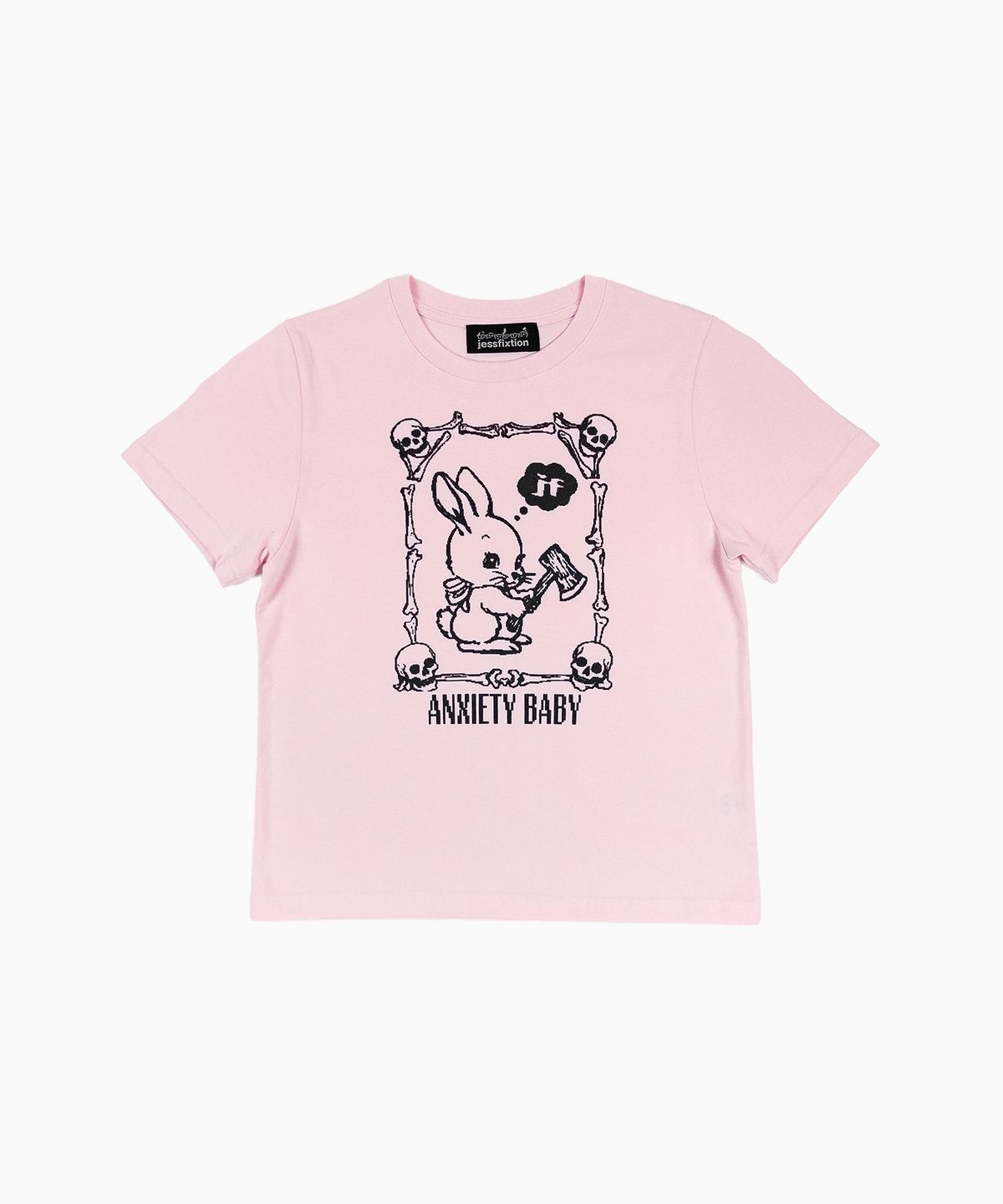 제스픽션(JESSFIXTION) ANXIETY BABY MINI TEE (BABY PINK)
