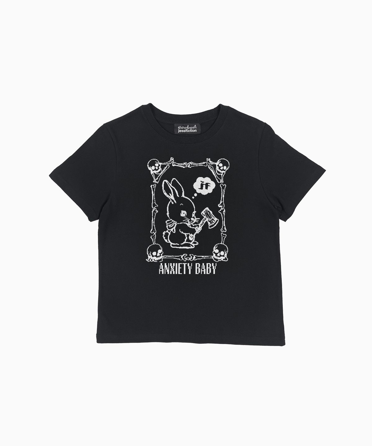 제스픽션(JESSFIXTION) ANXIETY BABY MINI TEE (BLACK)