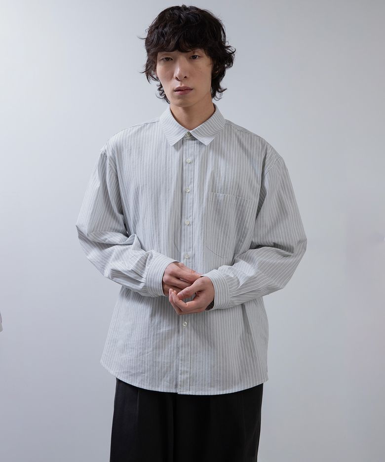 Recycled Cotton Stripe Tab Shirt