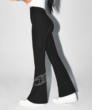 W STROKE B FLEECE BOOTS CUT LEGGINGS [BLACK]