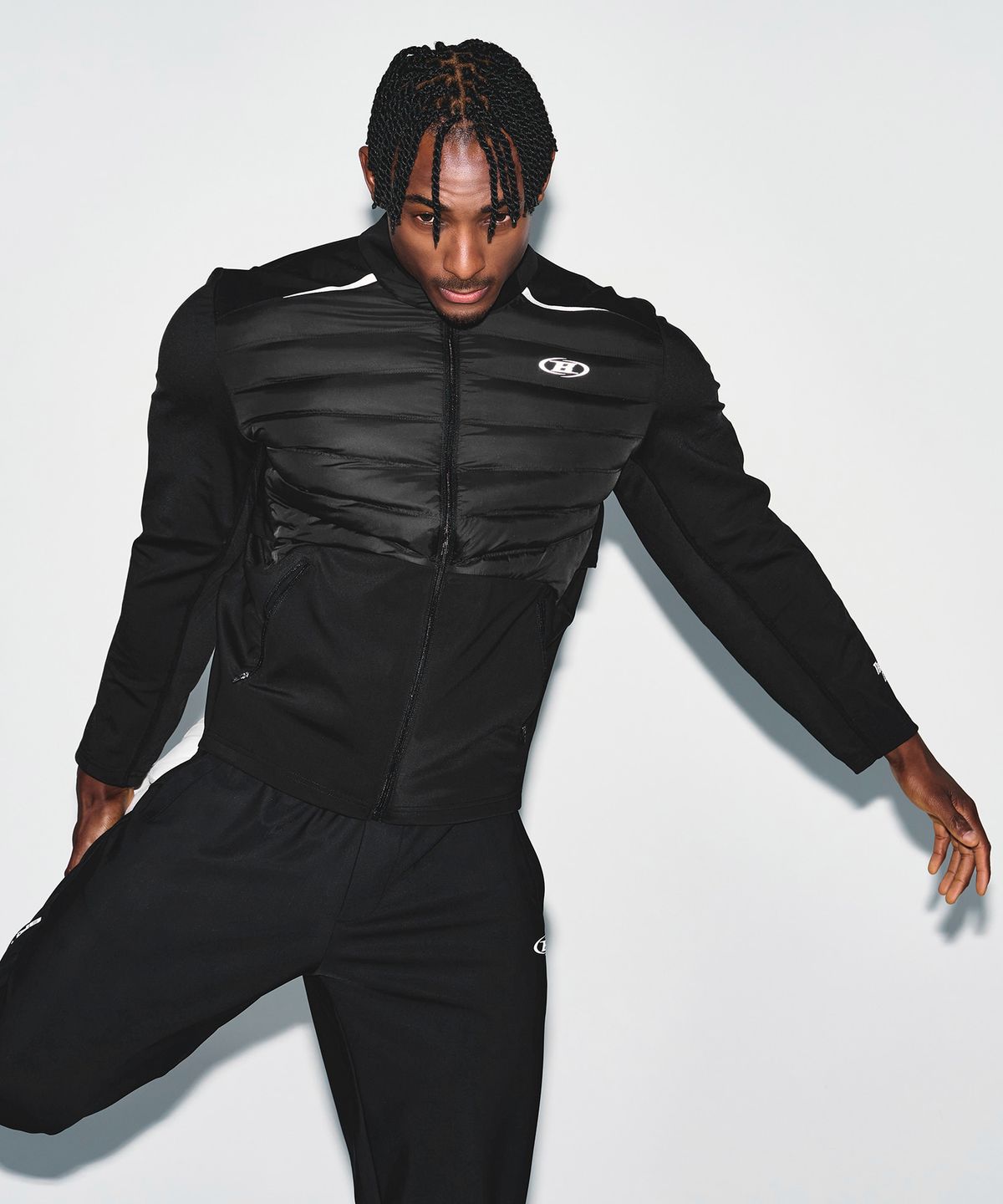 본투윈(BORN TO WIN) BRN HYBRID PADDED MUSCLE FIT JACKET [BLACK]