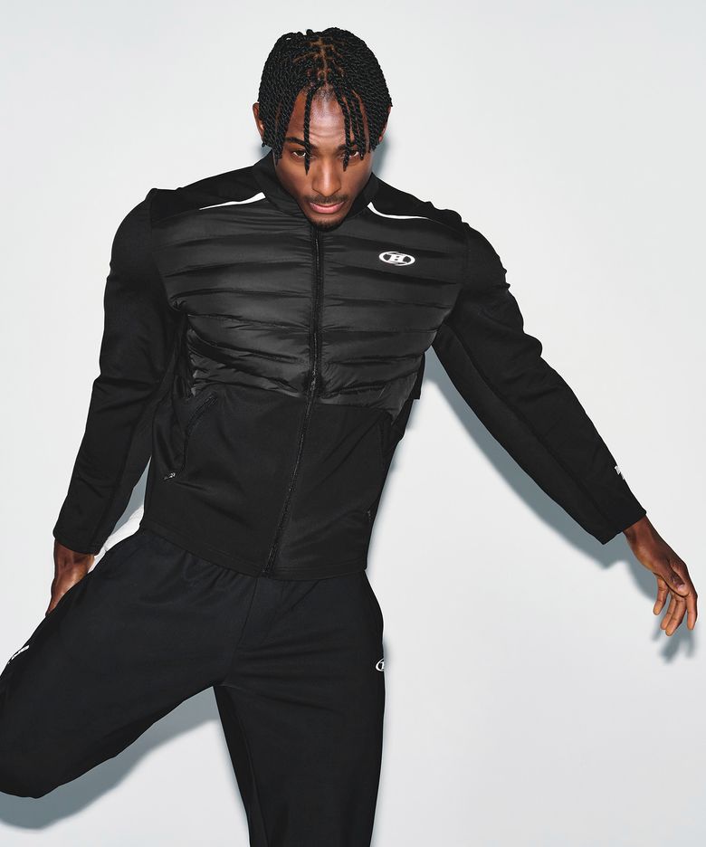 BRN HYBRID PADDED MUSCLE FIT JACKET [BLACK]
