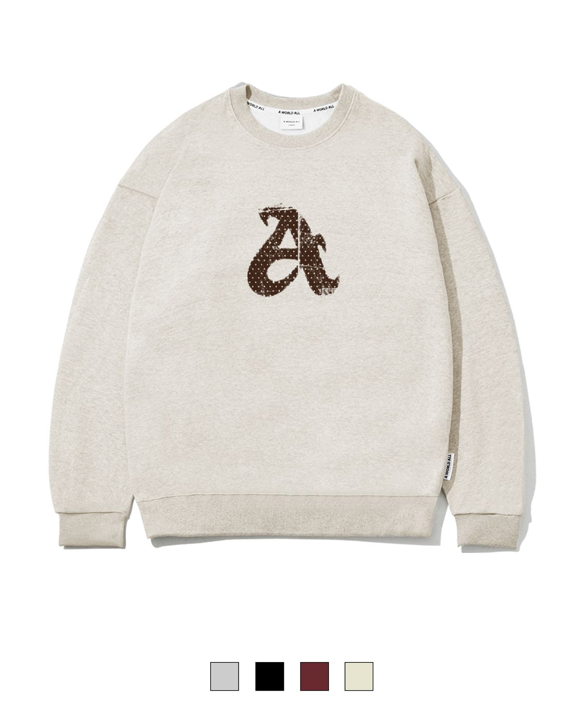 어 월드 올(A WORLD ALL) SIGNATURE DOT 오버핏 맨투맨(SAMAWA-0001)