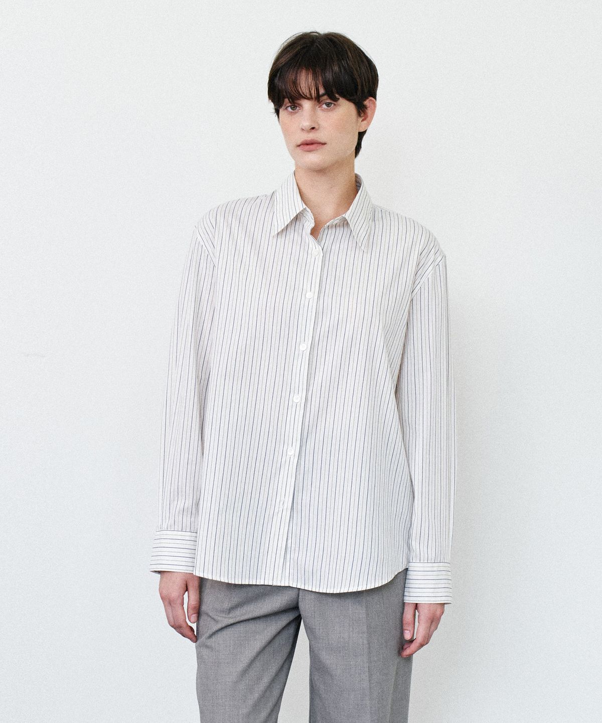노티아(NOTIA) BON STRIPE SHIRT - BEIGE STRIPE