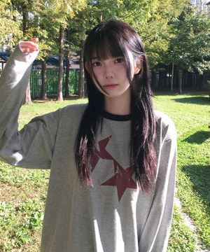 TWIN STAR RINGER LS TEE GREY(CV2FFUT577A)