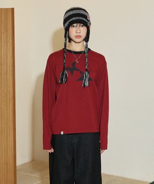 TWIN STAR RINGER LS TEE BURGUNDY(CV2FFUT577A)