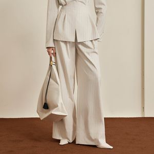 YY_Design striped wide-leg pants