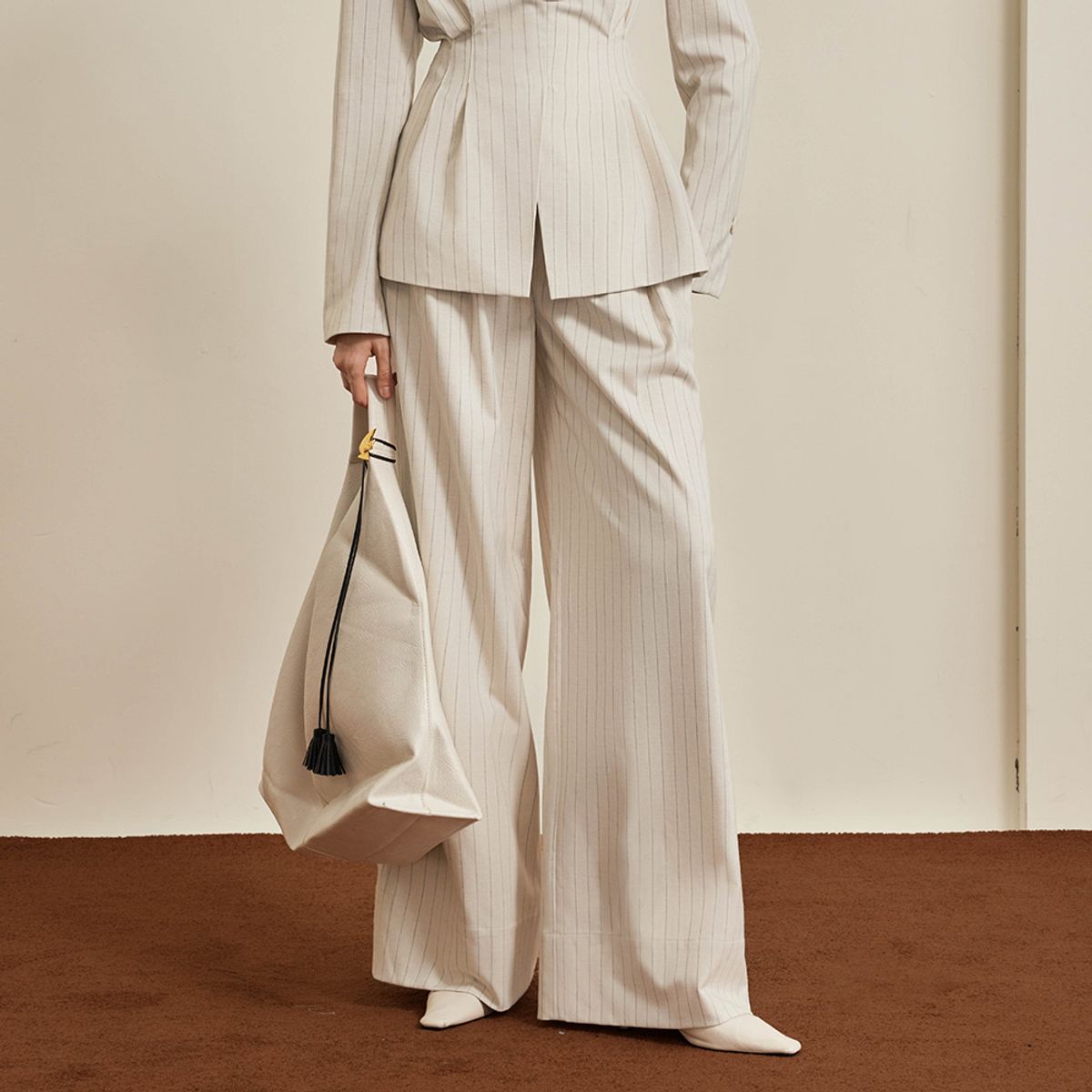 와이와이아이엠(YYIAM) YY_Design striped wide-leg pants