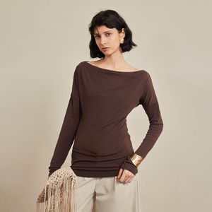 YY_Autumn slanted shoulder top_2color