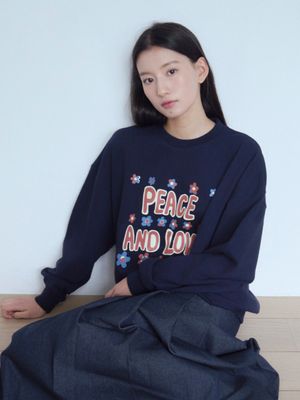 Peace and love Sweatshirt navy