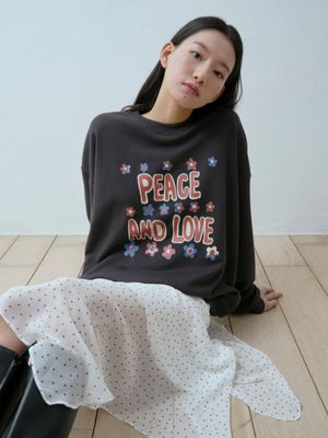 Peace and love Sweatshirt charcoal
