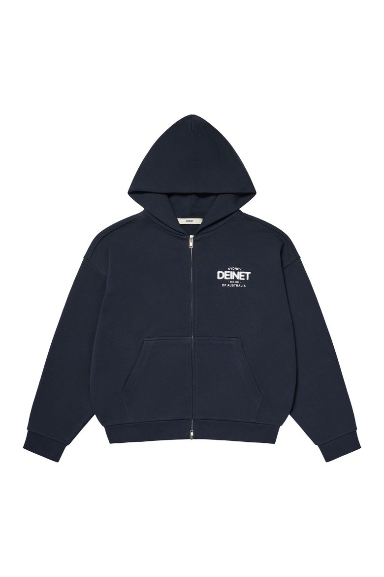 LOST IN SYDNEY ZIP-UP HOODIE IN NAVY
