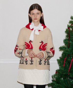 스완 집업 울 니트