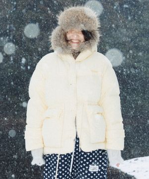 마카롱 후드 덕다운 패딩 (3C) (Yellow)