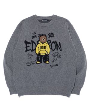 레트로 베어 에디션 니트 LP4SU849_MELANGE GREY