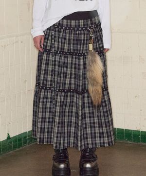 Tiered Eyelet Maxi Skirt (CHECK)