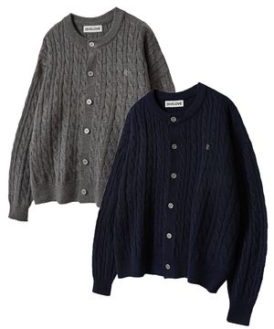 [2PACK]소프트 케이블 라운드 오버핏 가디건