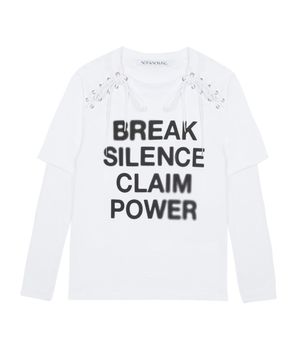 Layered Slogan Top (WHITE)