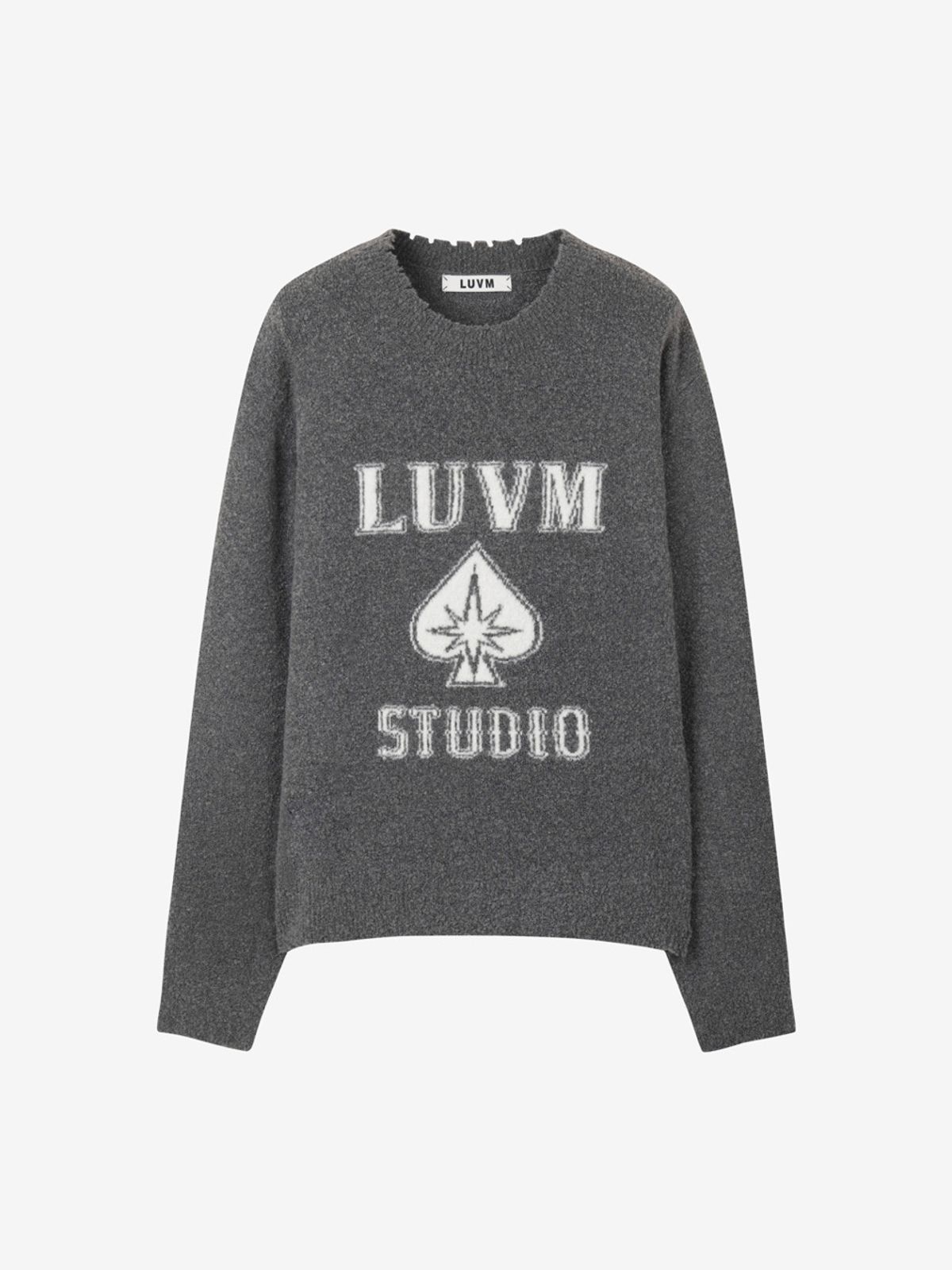 엘유브이엠(LUVM) BOUCLE KNIT PULLOVER_MELANGE GRAY
