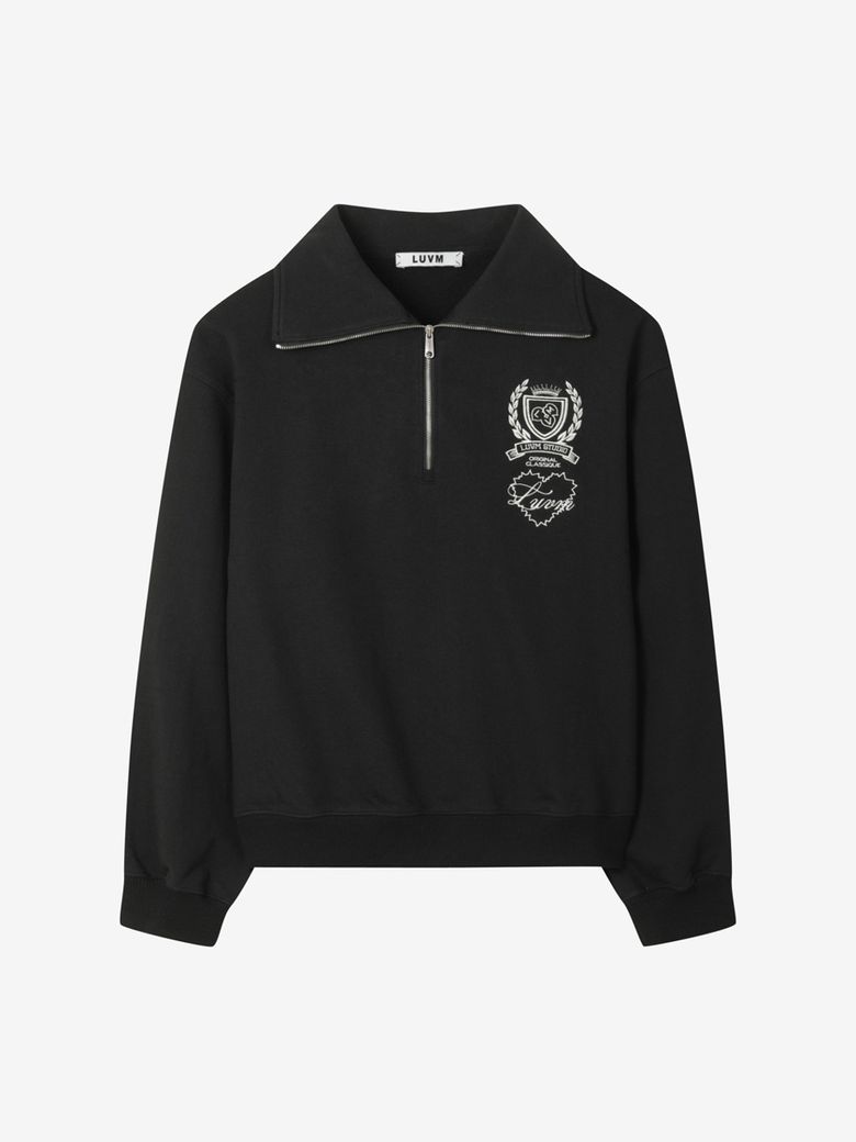 WIDE CALLOR SWEATSHIRTS_BLACK