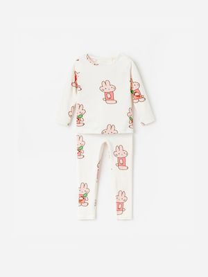 핑크토끼 실내복 상하복 세트