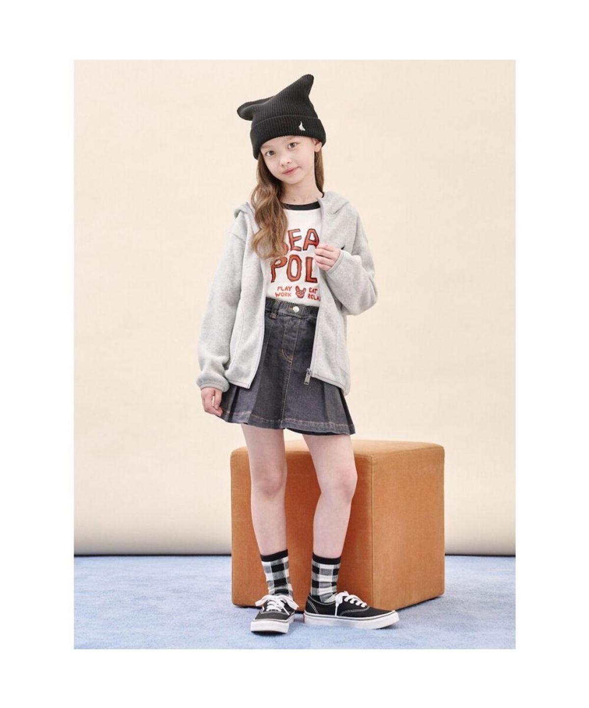 빈폴 키즈(BEANPOLE KIDS) 플리스 후드 집업  그레이 (BI5941U063)